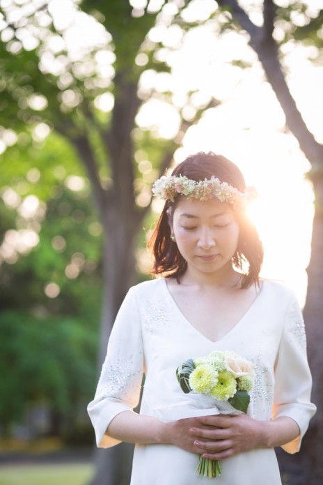 結婚写真 新緑 花冠
