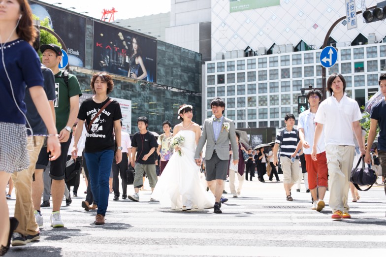 渋谷スクランブル交差点,結婚写真