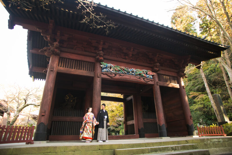 和の風情を感じる鎌倉の妙本寺でロケーションフォトを